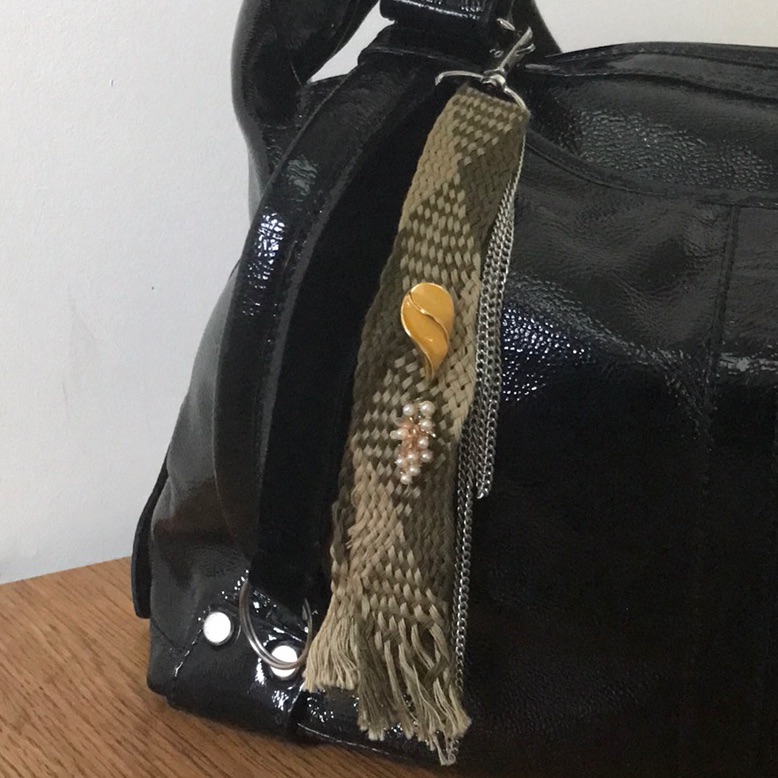 Black Velvet Toggle Silver Bag Charm